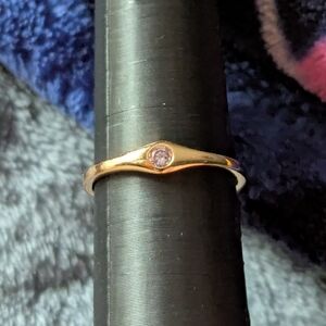 Pretty Bird Gold Ring with Crystal Detail